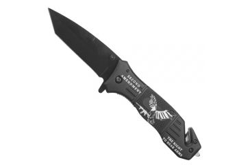 Image of Fox Outdoor Symbolic Folding Knife, 2nd Amendment Black Handle / Tanto Blade, 15-1585
