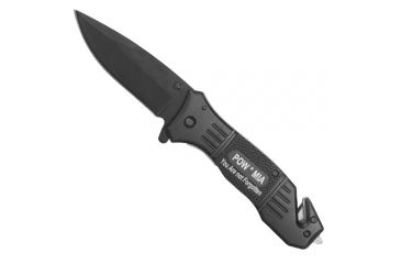 Image of Fox Outdoor Symbolic Folding Knife, POW/MIA Black Handle / Black Drop-Point Blade, 15-1591