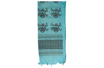 Image of Fox Outdoor Tactical Shemagh - Teal Blue/Skulls 79-152
