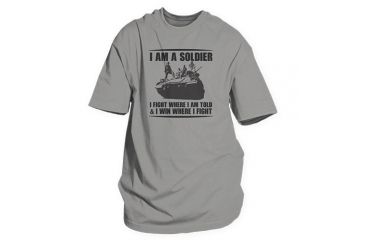Image of Fox Outdoor Themed One-Sided Imprinted T-Shirts, I Am a Soldier / Grey, Large, 63-464 L