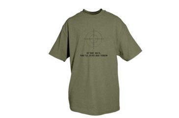 Image of Fox Outdoor Themed One-Sided Imprinted T-Shirts, If You Run / Olive Drab, Large, 64-470 L