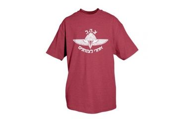 Image of Fox Outdoor Themed One-Sided Imprinted T-Shirts, Israeli Paratrooper / Burgundy, Large, 63-5536 L