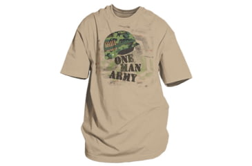 Image of Fox Outdoor Themed One-Sided Imprinted T-Shirts, One Man Army / Sand, 2XL, 63-404 XXL