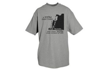 Image of Fox Outdoor Themed One-Sided Imprinted T-Shirts, Our Troops /Heather Grey, Large, 63-56 L
