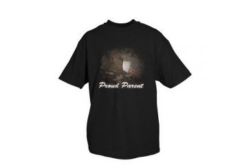 Image of Fox Outdoor Themed One-Sided Imprinted T-Shirts, Proud Parent / Black, Large, 64-469 L