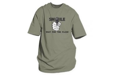Image of Fox Outdoor Themed One-Sided Imprinted T-Shirts, Smile For The Flash / Olive Drab, Large, 63-471 L