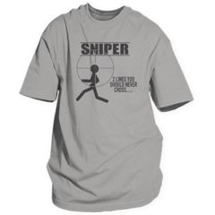 Image of Fox Outdoor Themed One-Sided Imprinted T-Shirts, Sniper / Grey, Large, 64-6160 L