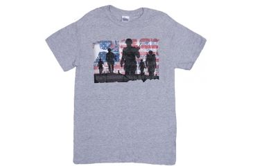 Image of Fox Outdoor Themed One-Sided Imprinted T-Shirts, Soldiers / Heather Grey, Large, 63-461 L