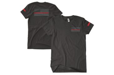 Image of Fox Outdoor Two-Sided Imprinted T-Shirt, USA Flag/Thin Red Line / Black, 3XL 63-483 XXXL