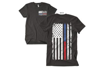 Image of Fox Outdoor Two-Sided Imprinted T-Shirt, Vintage Blue &amp; Red Line / Black, Large 63-4836 L