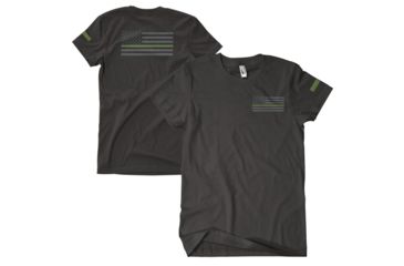 Image of Fox Outdoor Two-Sided Imprinted T-Shirt, USA Flag/Thin Green Line / Black, Medium 63-484 M