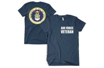 Image of Fox Outdoor Two-Sided Imprinted T-Shirt, Air Force Veteran / Navy, Medium, 63-4853 M