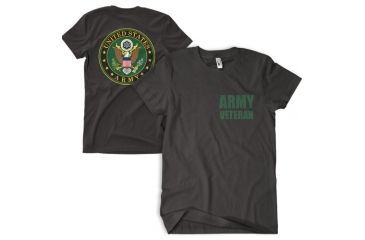 Image of Fox Outdoor Two-Sided Imprinted T-Shirt, Army Veteran / Black, Large, 63-4850 L