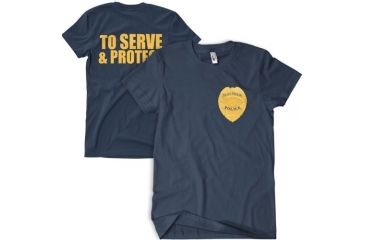 Image of Fox Outdoor Two-Sided Imprinted T-Shirt, Serve &amp; Protect / Navy, Large, 63-623 L