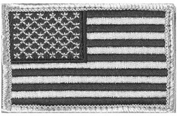 Image of Fox Outdoor USA Flag Patch, Silver Grey/Black - Left Face 099598848897
