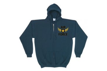 Image of Fox Outdoor Zip Front Hooded Sweatshirt, Air Force Wings - Navy, Medium, 64-878 M