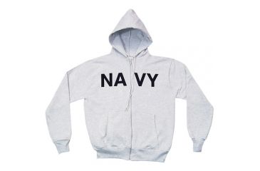 Image of Fox Outdoor Zip Front Hooded Sweatshirt, Navy - Grey, Large, 64-86 L