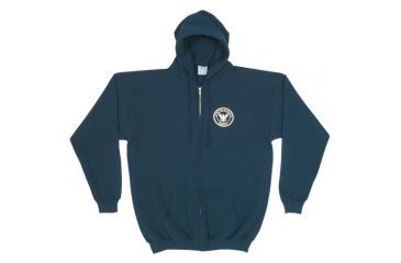 Image of Fox Outdoor Zip Front Hooded Sweatshirt, Navy Logo - Navy Blue, Large, 64-865 L