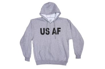 Image of Fox Outdoor Zip Front Hooded Sweatshirt, USAF - Grey, 3XL, 64-87 3XL