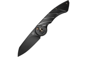 Image of Fox Radius Lock Folding Knife, 3 black finish Bohler M390 stainless blade, Black and silver titanium handle, 01FX864