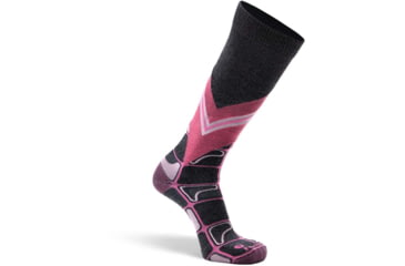Image of Fox River Afton Ultra-Lightweight Over-the-Calf Ski and Snowboard Sock - Womens, Grey/Pink, Medium, 143700