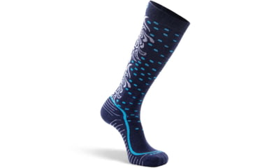 Image of Fox River Falling Leaf Lightweight Over-the-Calf Ski and Snowboard Sock - Womens, Navy, Medium, 101835