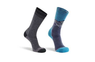 Image of Fox River Mens Merino Wool Lightweight Crew Hiking Sock Bundle - 2 Pack 97496E36, Large, Multi, 152055