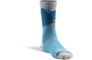 Image of Fox River Monkey Business Lightweight Crew Hiking Sock -Kids, Capri Blue, Medium, 109969