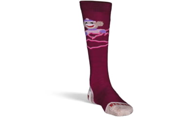 Image of Fox River Monkey Ski, Monkey Do Lightweight Over-the-Calf Ski and Snowboard Sock - Kids, Berry, Large, 151261