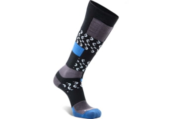 Image of Fox River Peakheat Liftie Lightweight Over-the-Calf Ski and Snowboard Sock - Womens, Black/Blue, Small, 175516