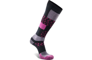 Image of Fox River Peakheat Liftie Lightweight Over-the-Calf Ski and Snowboard Sock - Womens, Black/Violet, Medium, 178738