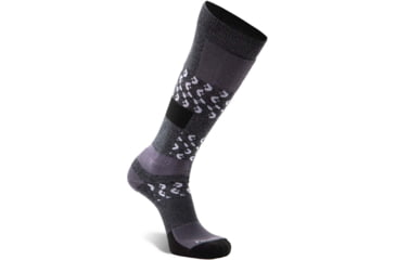 Image of Fox River Peakheat Liftie Lightweight Over-the-Calf Ski and Snowboard Sock - Womens, Grey/Black, Large, 181951