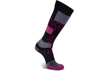 Image of Fox River Peakheat Liftie Lightweight Over-the-Calf Ski and Snowboard Sock - Womens, Grey/Fuchsia, Small, 181952
