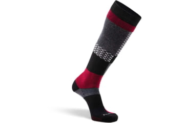 Image of Fox River Peakheat Park Rat Lightweight Over-the-Calf Ski and Snowboard Sock - Mens, Black/Bordeaux, Medium, 134233