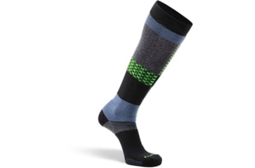 Image of Fox River Peakheat Park Rat Lightweight Over-the-Calf Ski and Snowboard Sock - Mens, Black/Green, Large, 134232
