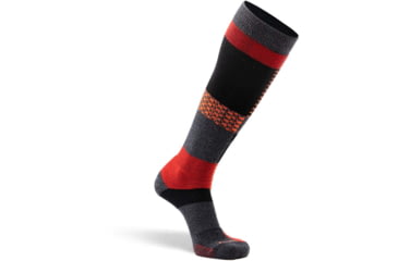 Image of Fox River Peakheat Park Rat Lightweight Over-the-Calf Ski and Snowboard Sock - Mens, Grey/Orange, Large, 136946