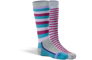 Image of Fox River Snow Day Medium Weight Over-the-Calf Ski and Snowboard Sock - Kids, 2 per Pack, Purple Assort, Extra Small, 174067