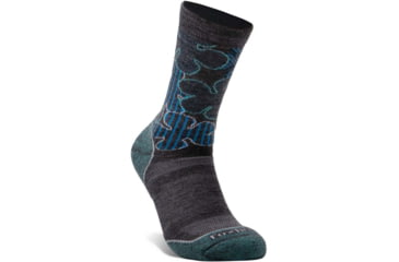 Image of Fox River Tanawha Medium Weight Crew Hiking Sock - Womens, Grey Heather/Emerald, Medium, 135182