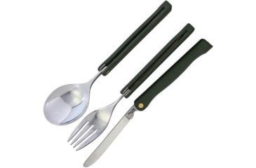 Image of Fox Tableware Camp Set Camo, Green polypropylene handle, 09FX023