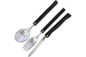 Image of Fox Tableware Camping Set Black, Black polypropylene handle, 09FX017
