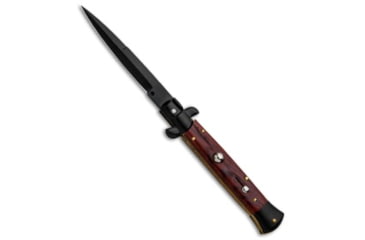 Image of Frank Beltrame 9 Italian Stiletto Bayonet Automatic Folding Knife, 4.00in, Stainless Steel, Bayonet Blade, Cocobolo, Brown Handle, Brown/Black, 9.00 inch, BHQ-88531