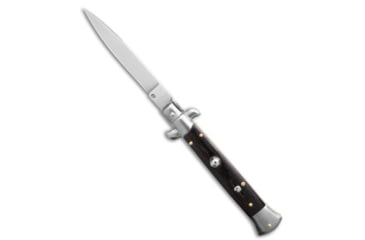 Image of Frank B Frank B 9" Italian Stiletto Ebony Automatic Knife - Swedge, Black, Stainless Steel, adult, BHQ-231150