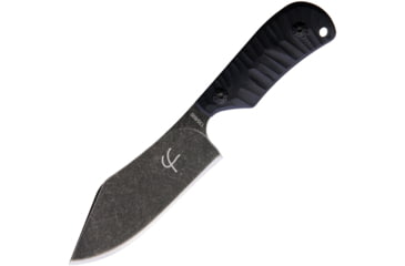 Image of Fred Perrin Le Baby Bowie Knife, 4 black stonewash finish 440C stainless clip poin, Black sculpted G10 handle, FP1903