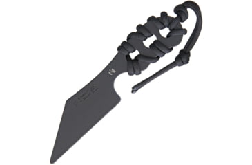 Image of Fred Perrin Michael Janich Fusion Trainer Knife, 6.25in Overall, 3.25in Unsharpened Blade, Black Cord Wrapped Handle, One Piece Black G10 Construction, Black Kydex Neck Sheath, FP1805
