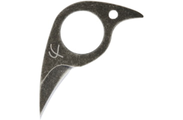 Image of Fred Perrin Mini-Pic Knife, 2.75in Overall, 1.25in Black Stonewash 440C SS Blade, Finger Ring, One-Piece Construction, Black Kydex Sheath, FP1803