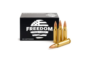 Image of Freedom Munitions .223 Remington 55 Grain Full Metal Jacket Brass Rifle Ammo, 50 Rounds, FM223F55N50