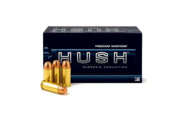 Image of Freedom Munitions HUSH Subsonic .40 S&amp;W 200 Grain RNFP Brass Pistol Ammo, 50 Rounds, FMH40RF200N50