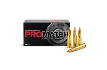 Image of Freedom Munitions ProMatch .308 Winchester 155 Grain HPBT Brass Rifle Ammo, 20 Rounds, FMS308H155N20
