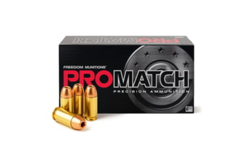 Image of Freedom Munitions ProMatch .40 S&amp;W 180 Grain Hollow Point Brass Pistol Ammo, 50 Rounds, FMS40H180N50