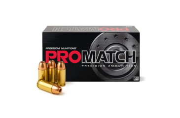 Image of Freedom Munitions ProMatch .45 ACP 200 Grain Hollow Point Brass Pistol Ammo, 50 Rounds, FMS45H200N50